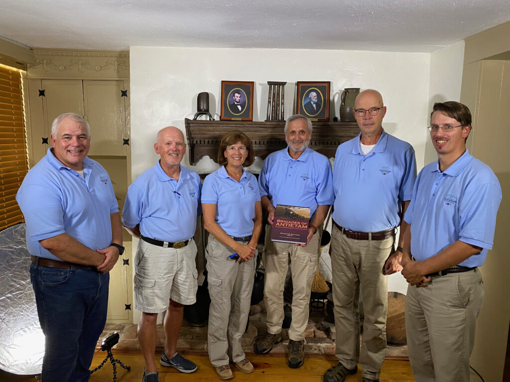 Antietam Institute President Chris Vincent (on the left) with several contributors to the Brigades of Antietam (left to right Gary Rohrer, Laura Marfut, Brigades editor Brad Gottfried, Jim Rosebrock, and Matt Borders)